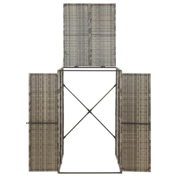 Mülltonnenbox für 1 Tonne Grau 70x80x117 cm Poly Rattan