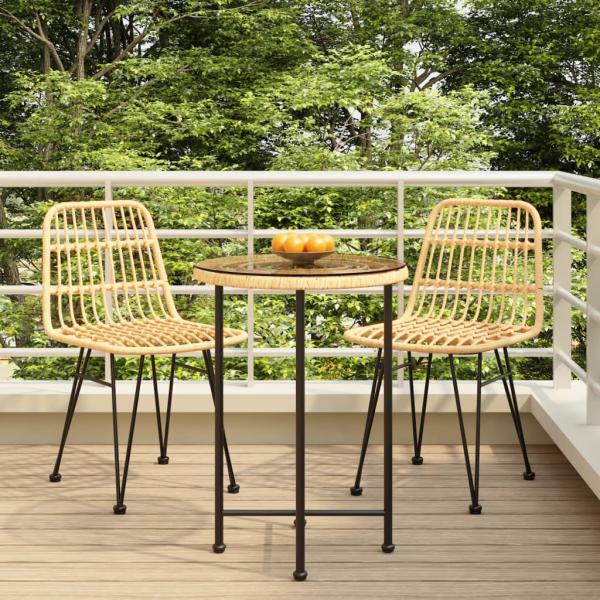 ARDEBO.de - 3-tlg. Garten-Essgruppe Poly Rattan