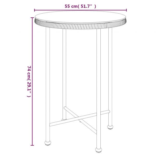 3-tlg. Garten-Essgruppe Poly Rattan