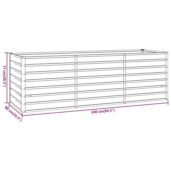 Hochbeet Rostig 240x80x77 cm Cortenstahl