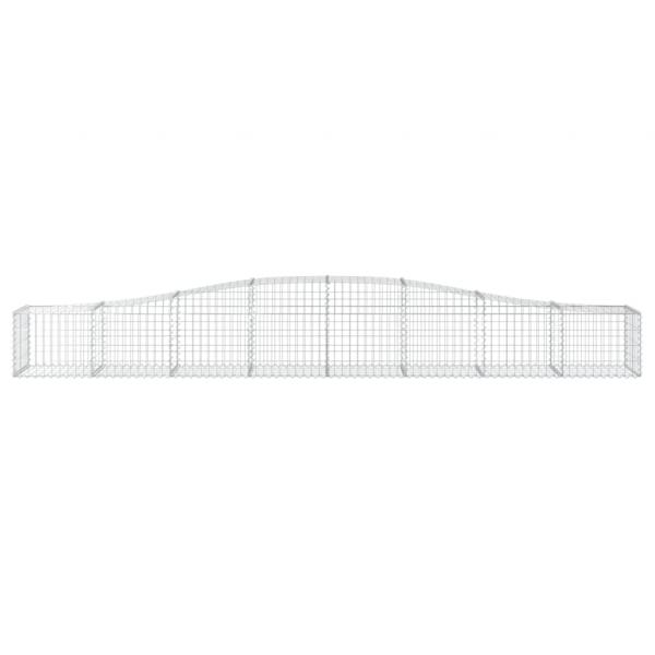 Gabione mit Hochbogen 400x50x40/60 cm Verzinktes Eisen