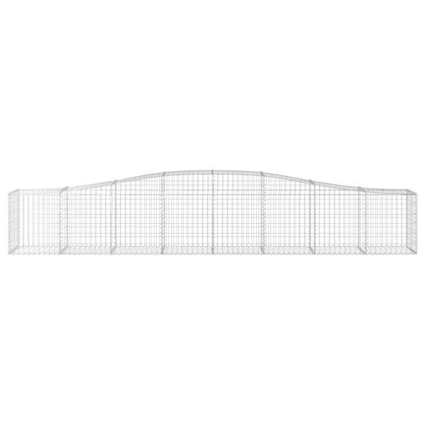 Gabione mit Hochbogen 400x50x60/80 cm Verzinktes Eisen