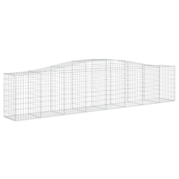 Gabione mit Hochbogen 400x50x80/100 cm Verzinktes Eisen