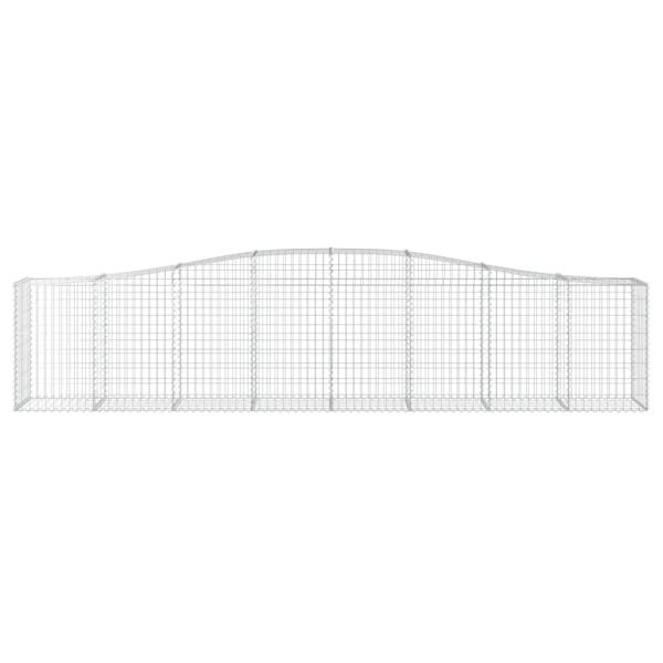 Gabione mit Hochbogen 400x50x80/100 cm Verzinktes Eisen