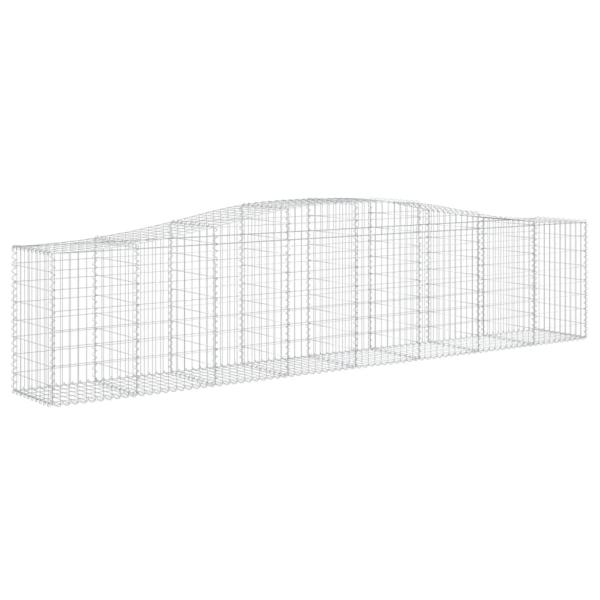 Gabione mit Hochbogen 400x50x80/100 cm Verzinktes Eisen