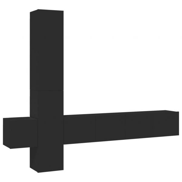 5-tlg. TV-Schrank-Set Schwarz Holzwerkstoff