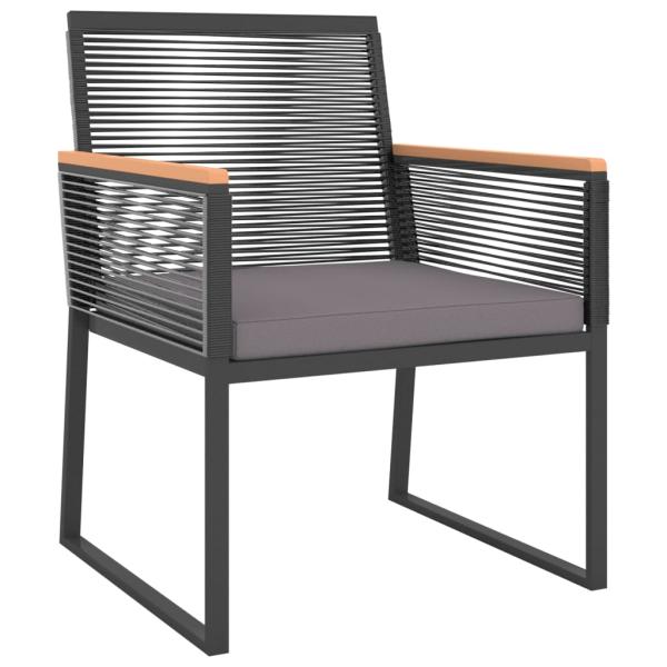 4-tlg. Garten-Lounge-Set mit Kissen Schwarz Stahl