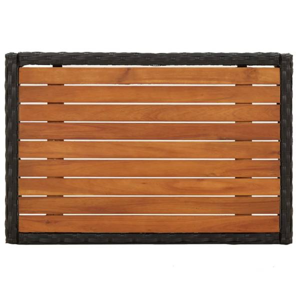 Garten-Relaxstühle 2 Stk. mit Tisch Schwarz Poly Rattan