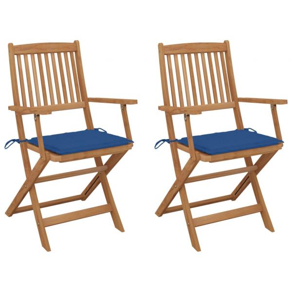 ARDEBO.de - Klappbare Gartenstühle 2 Stk. mit Kissen Massivholz Akazie