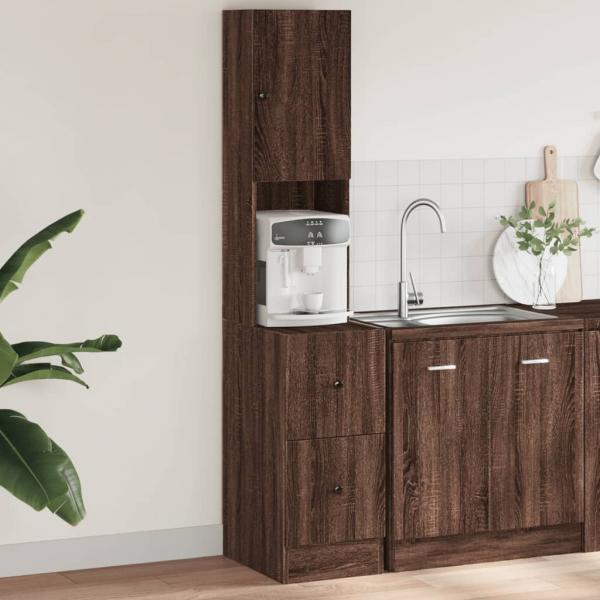 ARDEBO.de - Küchenschrank Braun Eichen-Optik 35x50x180 cm Holzwerkstoff
