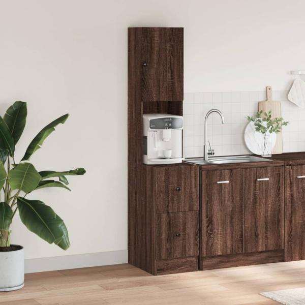 Küchenschrank Braun Eichen-Optik 35x50x180 cm Holzwerkstoff