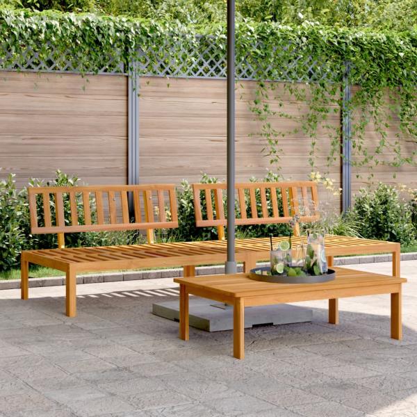 ARDEBO.de - Garten-Mittelsofas aus Paletten 2 Stk. Massivholz Akazie