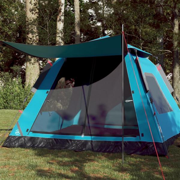 ARDEBO.de - Kuppel-Campingzelt 5 Personen Blau Quick Release