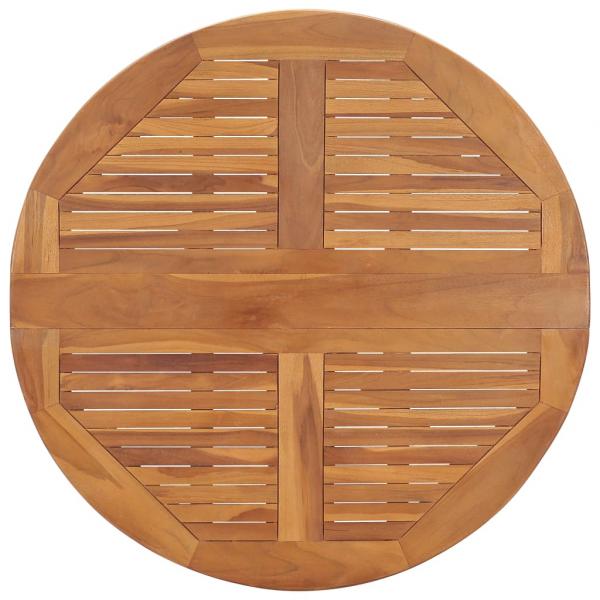 Klappbarer Garten-Esstisch Ø90x75 cm Massivholz Teak