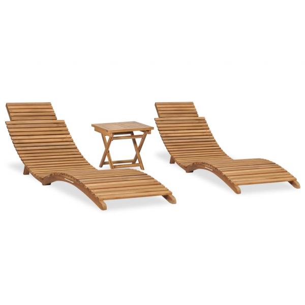 ARDEBO.de - 3-tlg. Garten-Lounge-Set Klappbar Massivholz Teak