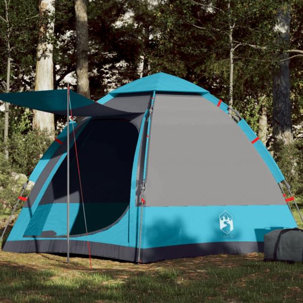 ARDEBO.de - Campingzelt 4 Personen Blau Quick Release