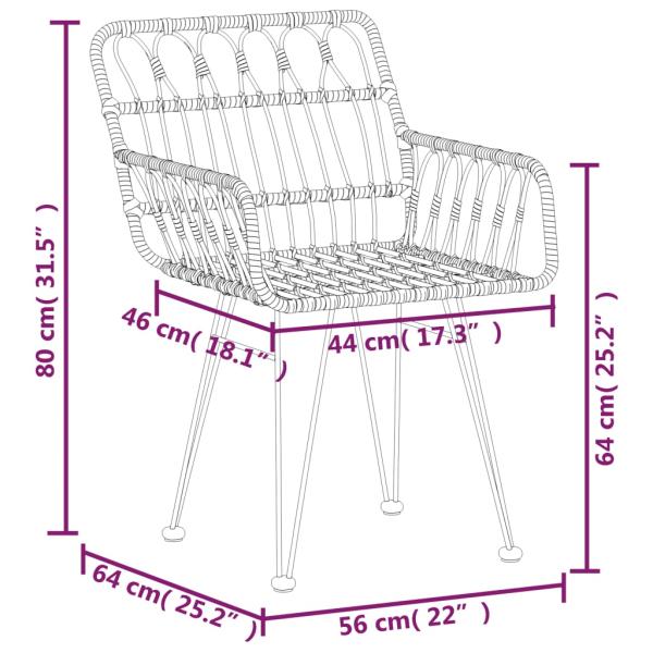 5-tlg. Garten-Essgruppe Schwarz Poly Rattan