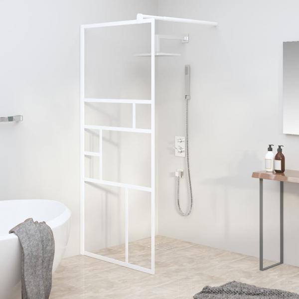 ARDEBO.de - Duschwand für Walk-In Dusche 90x195 cm ESG-Glas Weiß