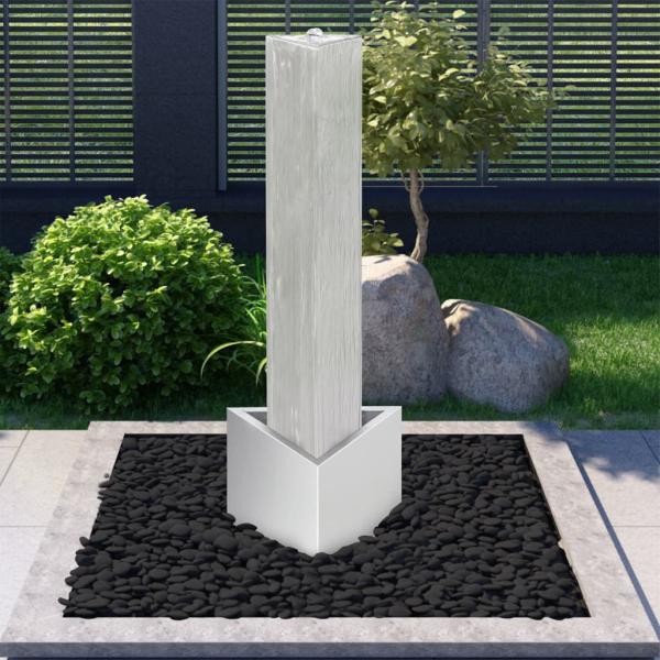 ARDEBO.de - Gartenbrunnen Silbern 37,7x32,6x110 cm Edelstahl
