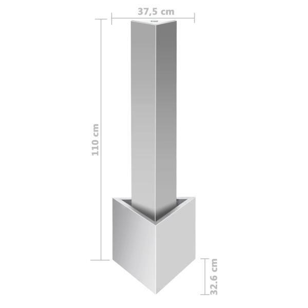 Gartenbrunnen Silbern 37,7x32,6x110 cm Edelstahl