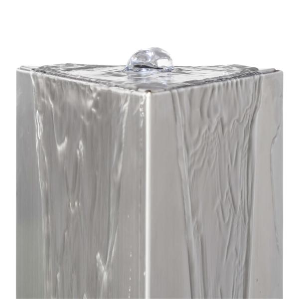 Gartenbrunnen Silbern 37,7x32,6x110 cm Edelstahl