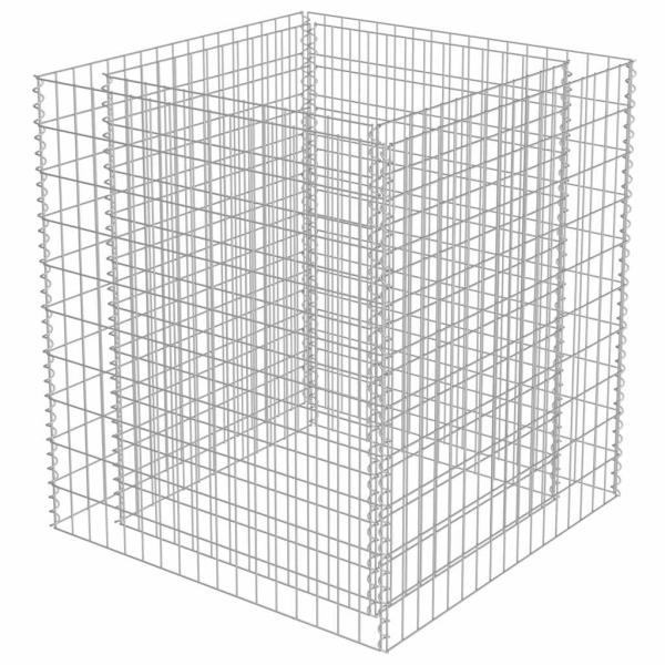 Gabionen-Hochbeet Verzinkter Stahl 90×90×100 cm