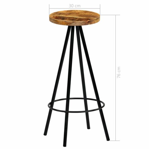 Barhocker 2 Stk. Massivholz Mango