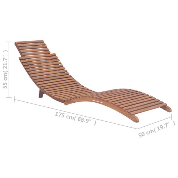 Klappbare Sonnenliegen 2 Stk. Massivholz Teak