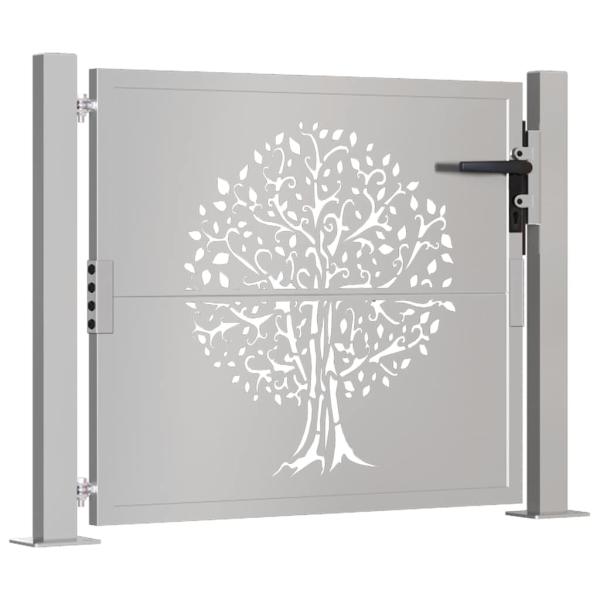 Gartentor 105x105 cm Cortenstahl Baum-Design