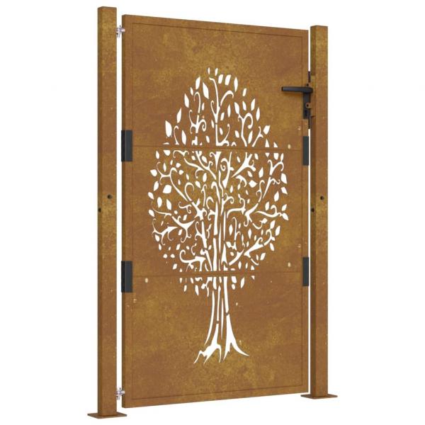 Gartentor 105x155 cm Cortenstahl Baum-Design