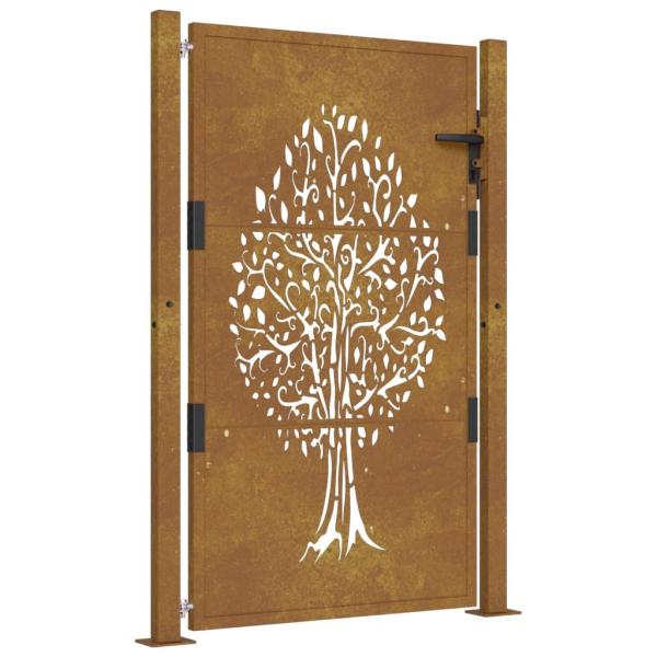 Gartentor 105x155 cm Cortenstahl Baum-Design