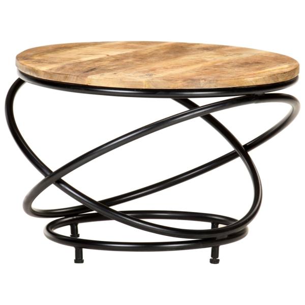ARDEBO.de - Couchtisch Schwarz 60x60x40 cm Raues Mango-Massivholz