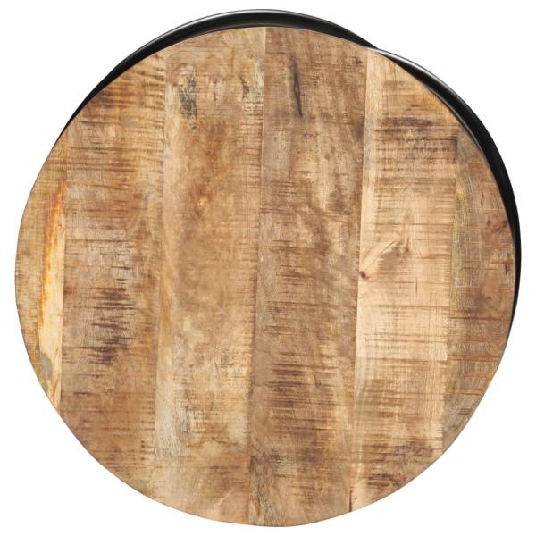 Couchtisch Schwarz 60x60x40 cm Raues Mango-Massivholz