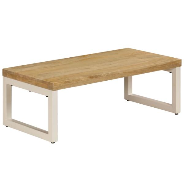 Couchtisch 100x50x35 cm Mango Massivholz und Stahl