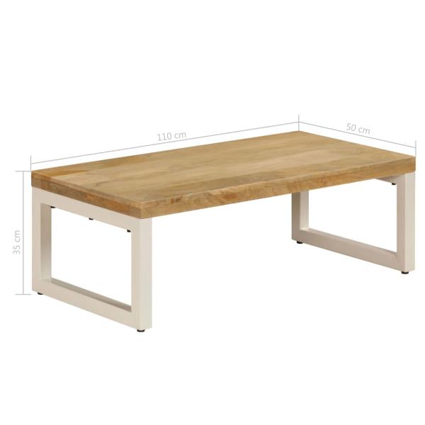 Couchtisch 100x50x35 cm Mango Massivholz und Stahl