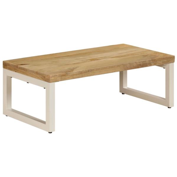 Couchtisch 100x50x35 cm Mango Massivholz und Stahl