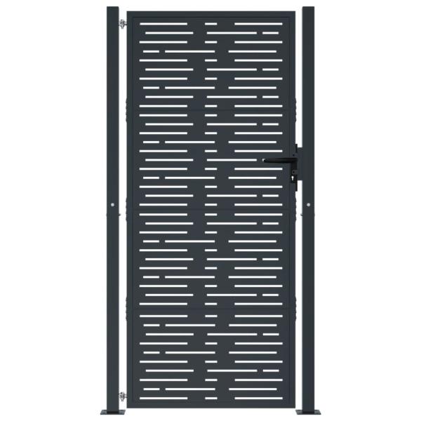 Gartentor Anthrazit 105x180 cm Stahl Quadratisches Design