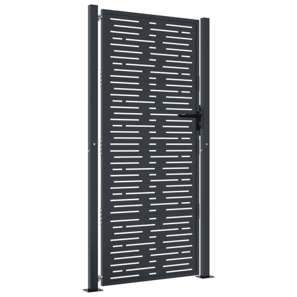 Gartentor Anthrazit 105x180 cm Stahl Quadratisches Design