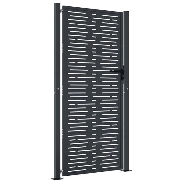 Gartentor Anthrazit 105x180 cm Stahl Quadratisches Design