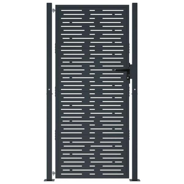 Gartentor Anthrazit 105x180 cm Stahl Quadratisches Design