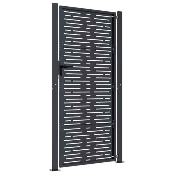 Gartentor Anthrazit 100x175 cm Stahl Quadratisches Design