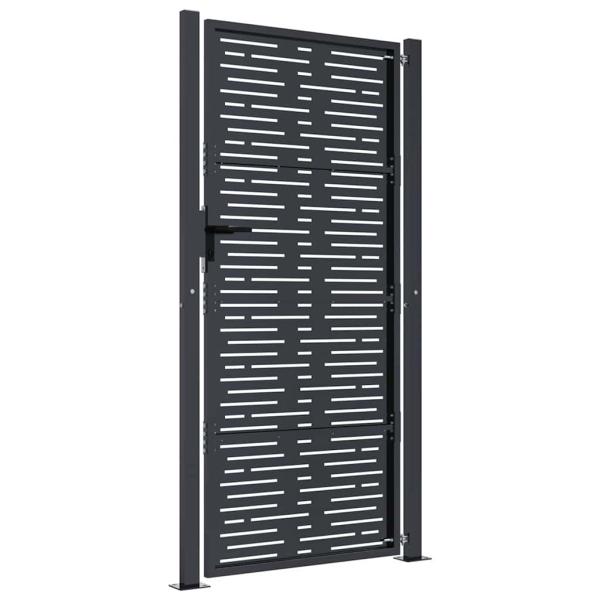 Gartentor Anthrazit 100x175 cm Stahl Quadratisches Design