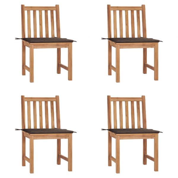 ARDEBO.de - Gartenstühle 4 Stk. mit Kissen Massivholz Teak 