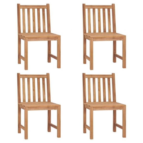 Gartenstühle 4 Stk. mit Kissen Massivholz Teak 