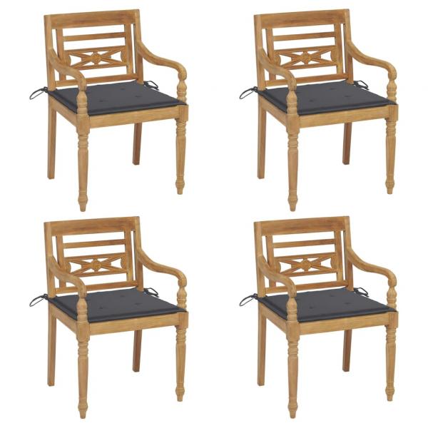 ARDEBO.de - Batavia-Stühle mit Kissen 4 Stk. Massivholz Teak