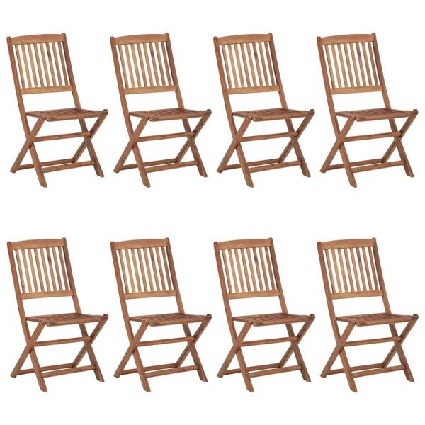Klappbare Gartenstühle 8 Stk. mit Kissen Massivholz Akazie