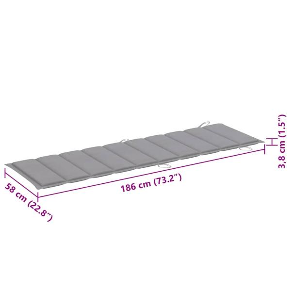 Sonnenliegen 2 Stk. mit Auflagen Massivholz Akazie