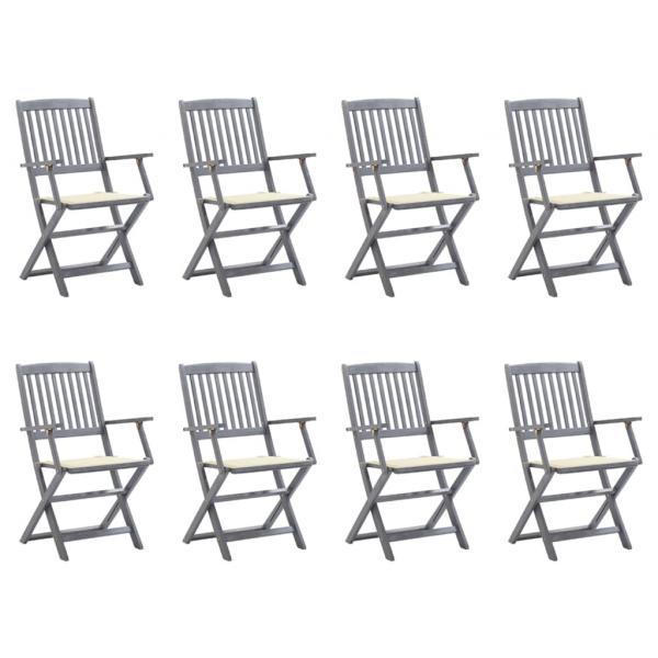 ARDEBO.de - Klappbare Gartenstühle 8 Stk. mit Kissen Massivholz Akazie