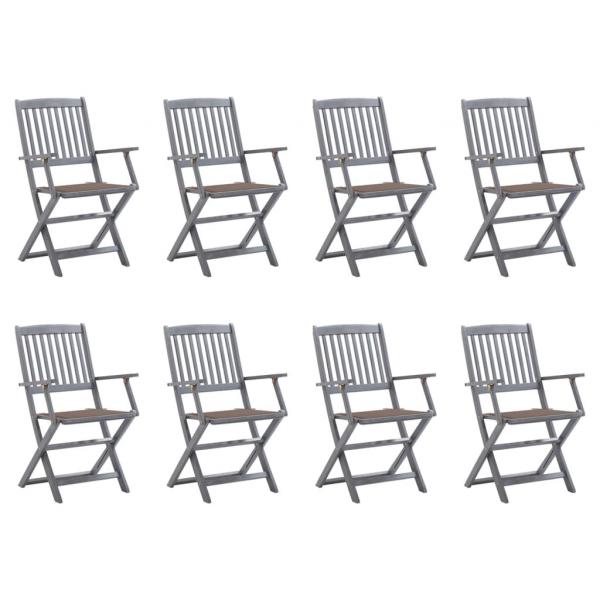 ARDEBO.de - Klappbare Gartenstühle 8 Stk. mit Kissen Massivholz Akazie