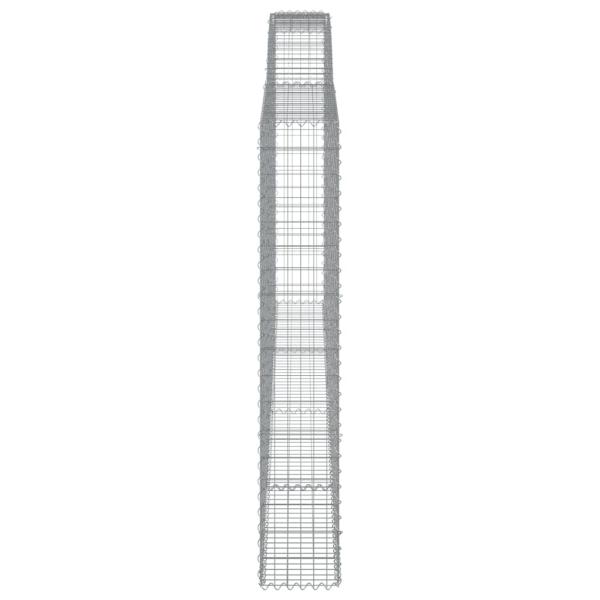 Gabionen mit Hochbogen 7 Stk. 400x30x180/200cm Verzinktes Eisen